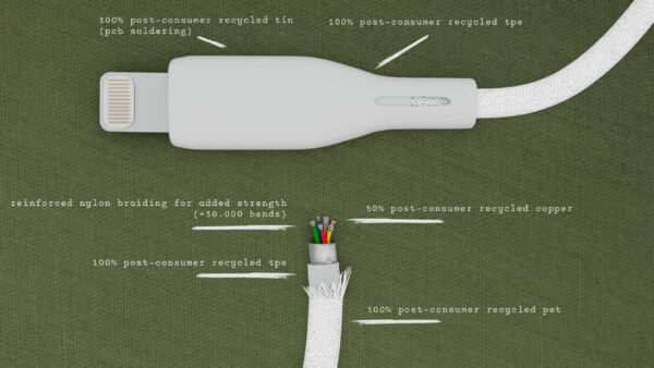 ËSSENTIALS MFI Lightning til USB-C Kabel, 2.5m - Image 3