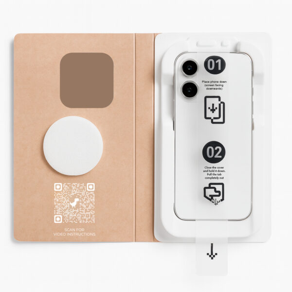 ËSSENTIALS iPhone 16 Plus Skærmbeskytter - Genbrugsglas + Smart Applicator (Bulk)